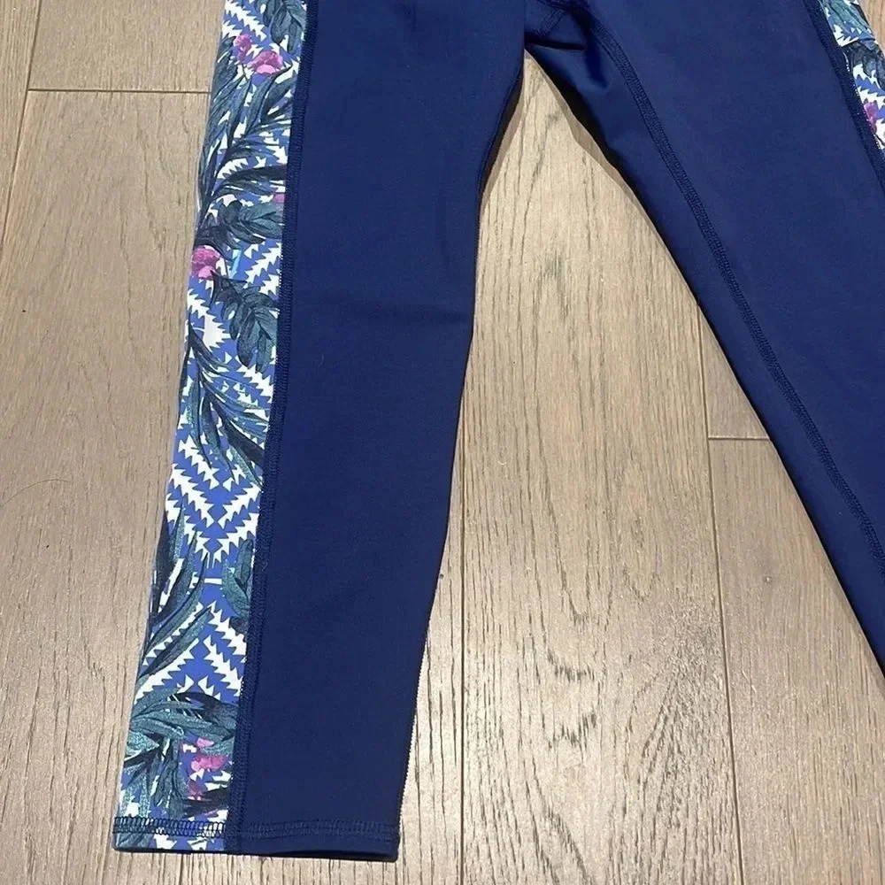 SoulCycle Womens Size S Blue Polyester Spandex Leggings Stretch Lightweight Gym